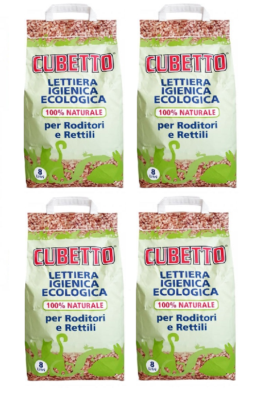4x8Litri Cubetto - Lettiera per Conigli e Rettili in Pellet Compostabile 4x8Litri Cubetto - Lettiera per Conigli e Rettili in Pellet Compostabile